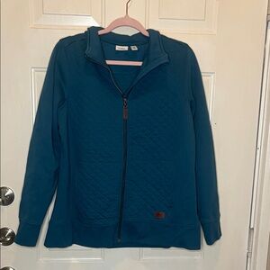 L.L.Bean Women's Quilted Full-Zip Sweatshirt -teal